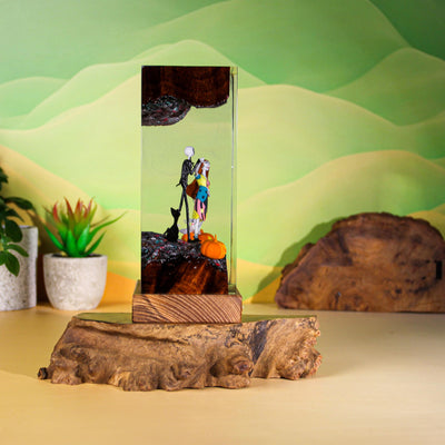 Halloween Skeleton Couple Resin Lamp