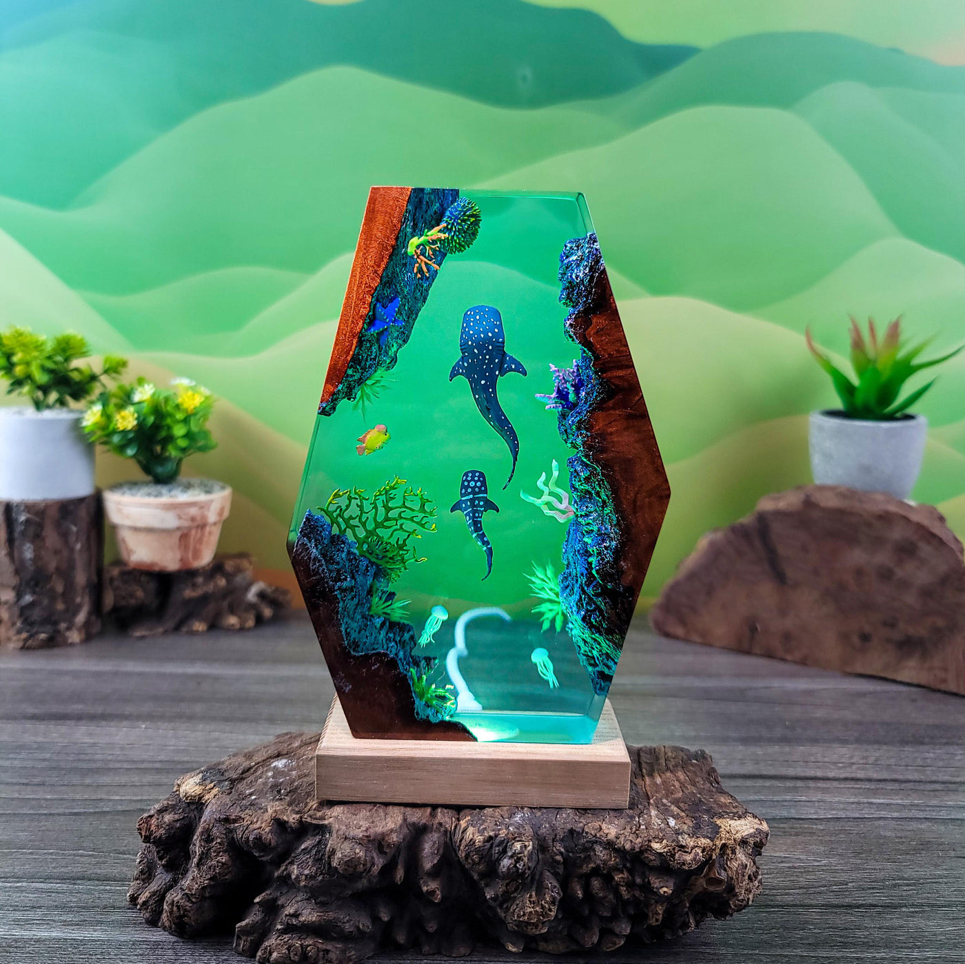Whale Shark Resin Ocean Lamp