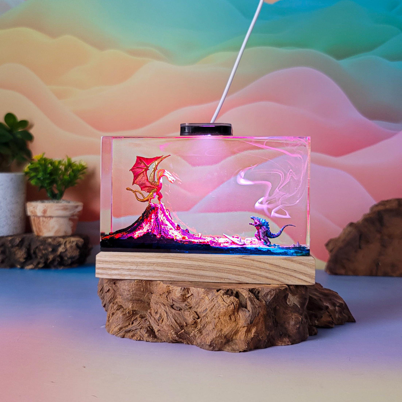 King Ghidorah vs Godzilla V2 Resin Lamp