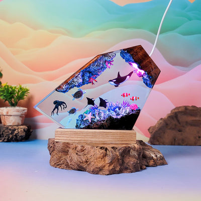 Orca Whale Ocean Resin Lamp