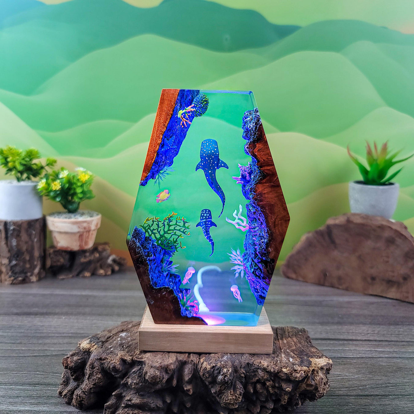 Whale Shark Resin Ocean Lamp