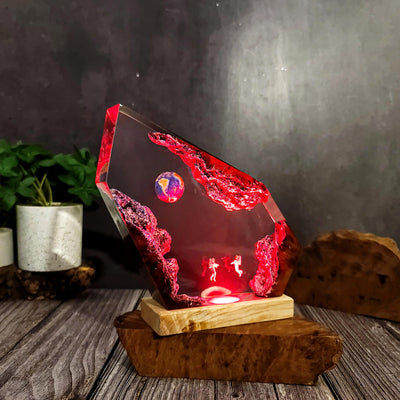 Earth and Space Scene Resin Lamp