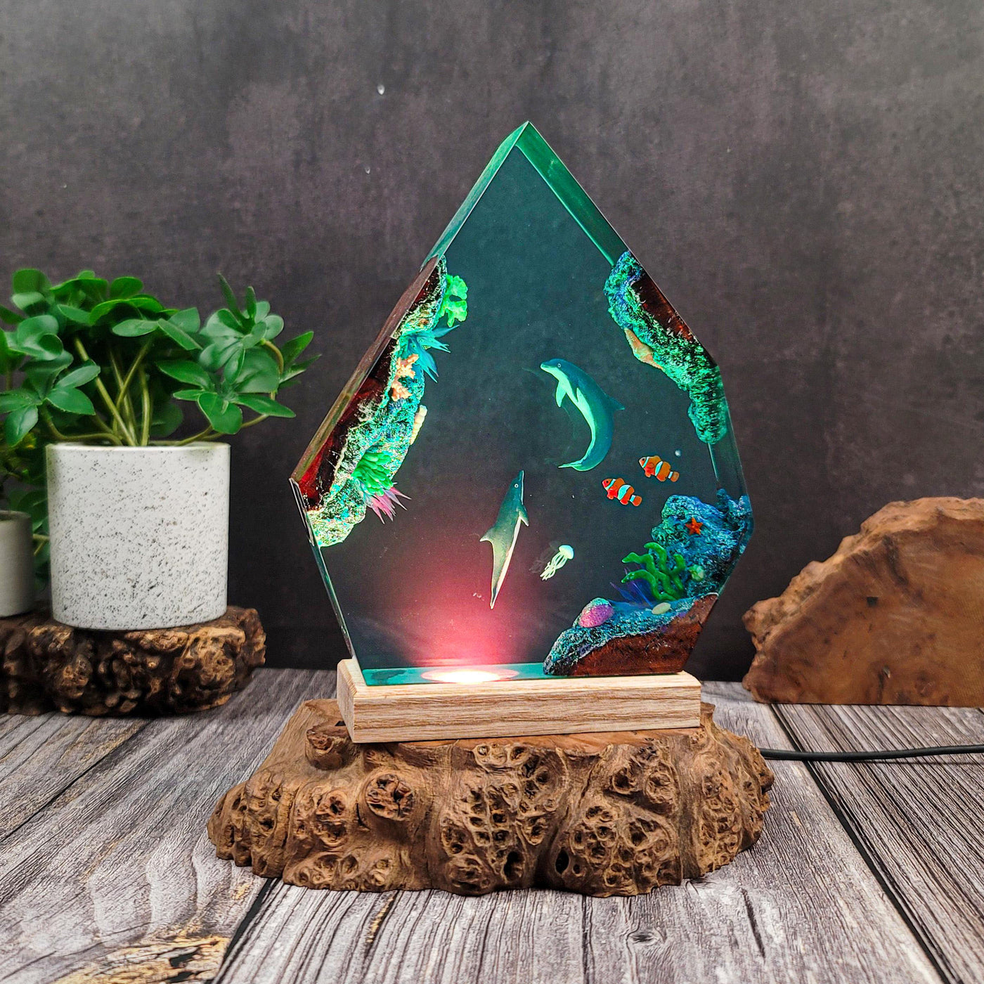 Handmade Ocean Epoxy Lamp 2