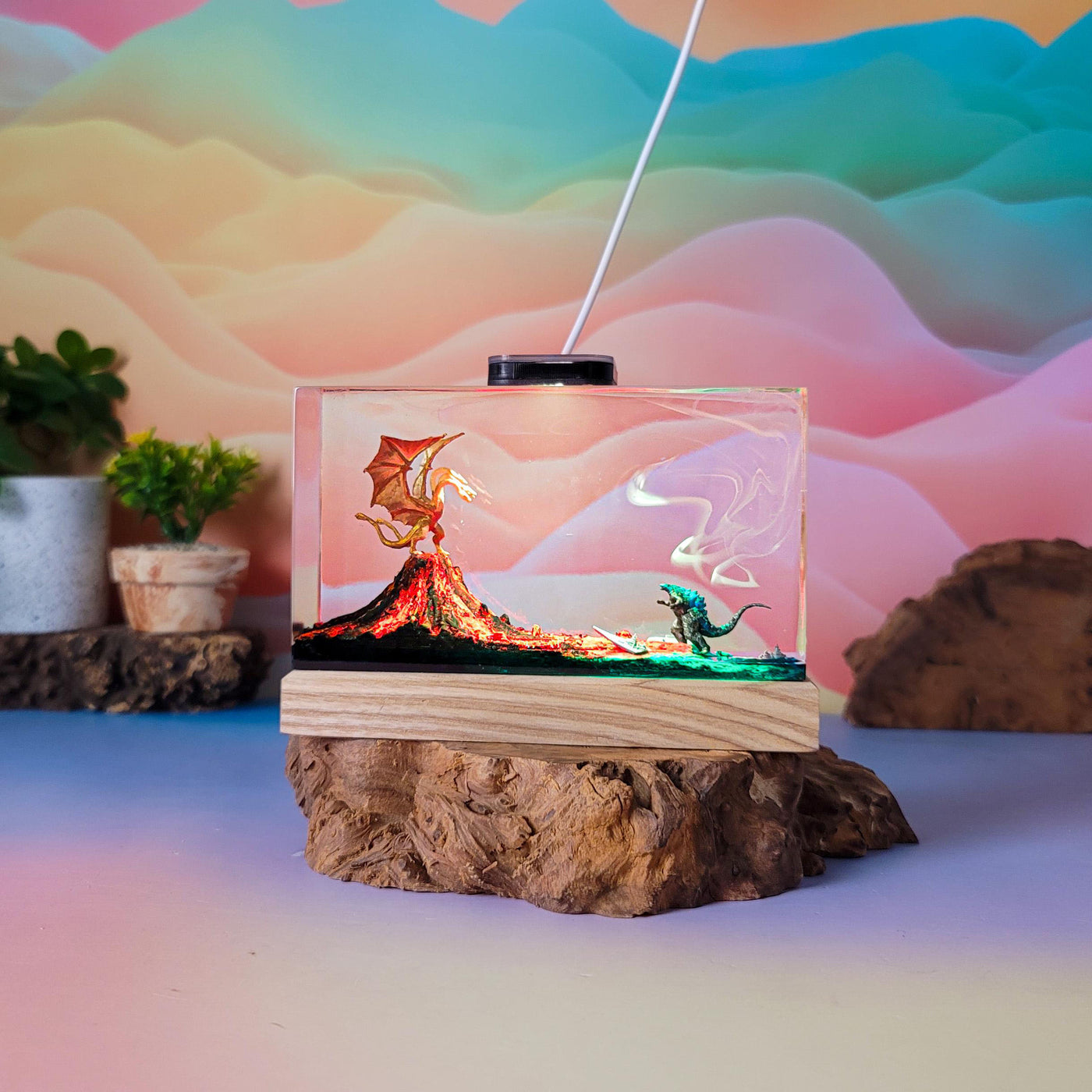 King Ghidorah vs Godzilla V2 Resin Lamp