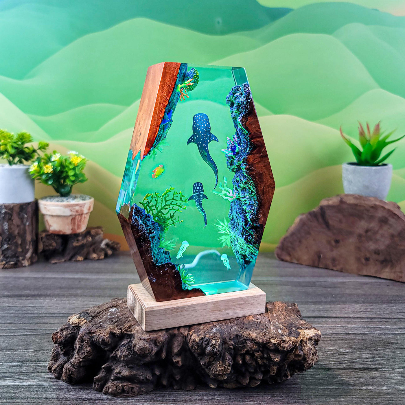 Whale Shark Resin Ocean Lamp