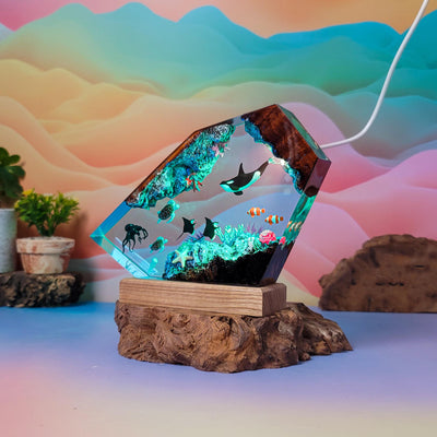 Orca Whale Ocean Resin Lamp