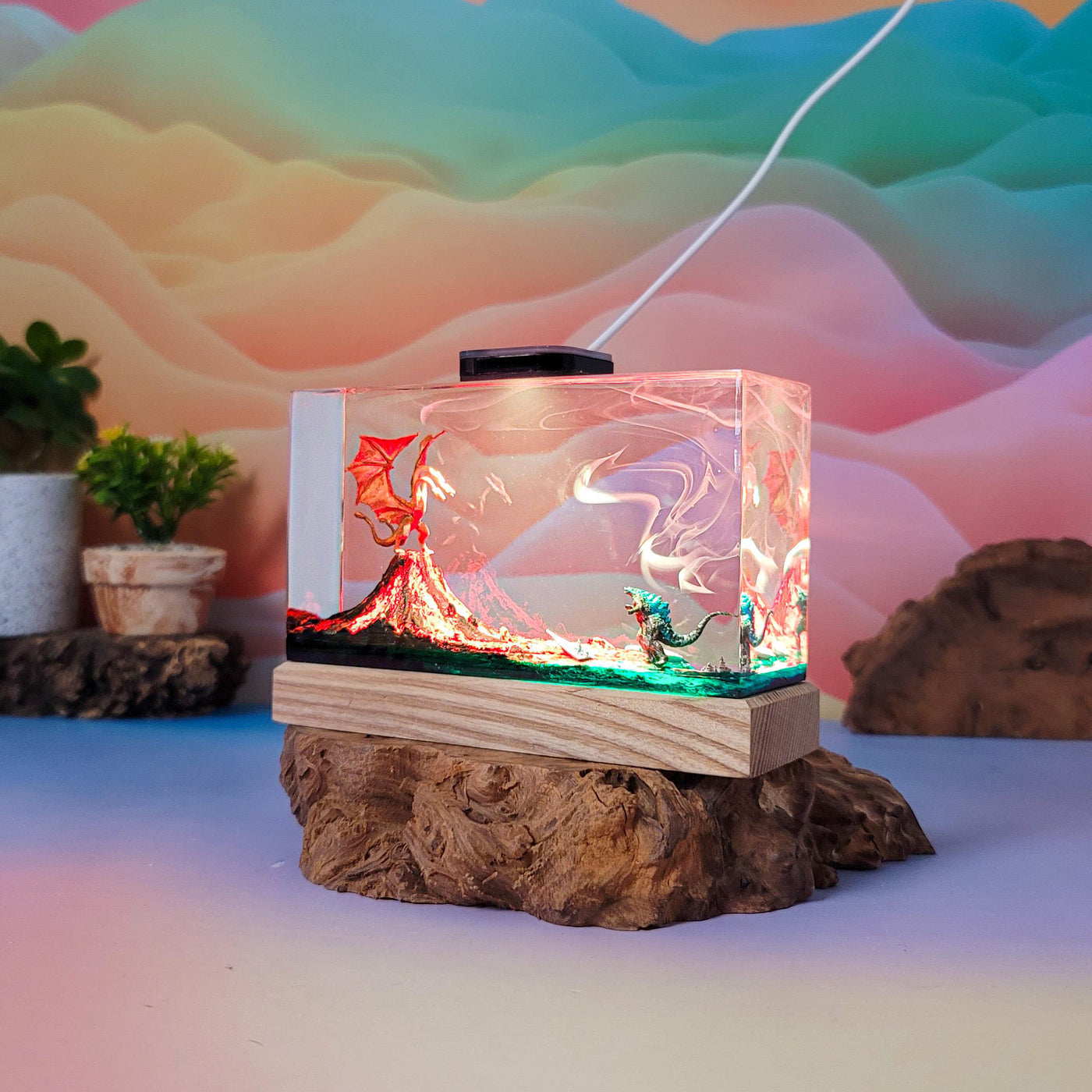 King Ghidorah vs Godzilla V2 Resin Lamp