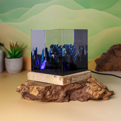 Giant Godzilla Attacking City Resin Lamp