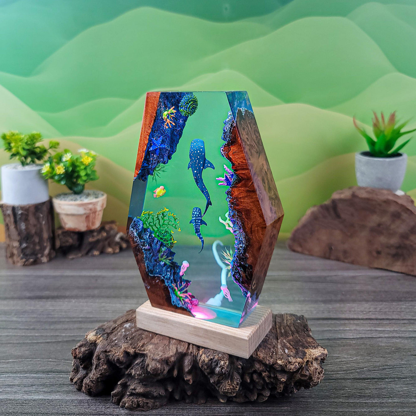 Whale Shark Resin Ocean Lamp
