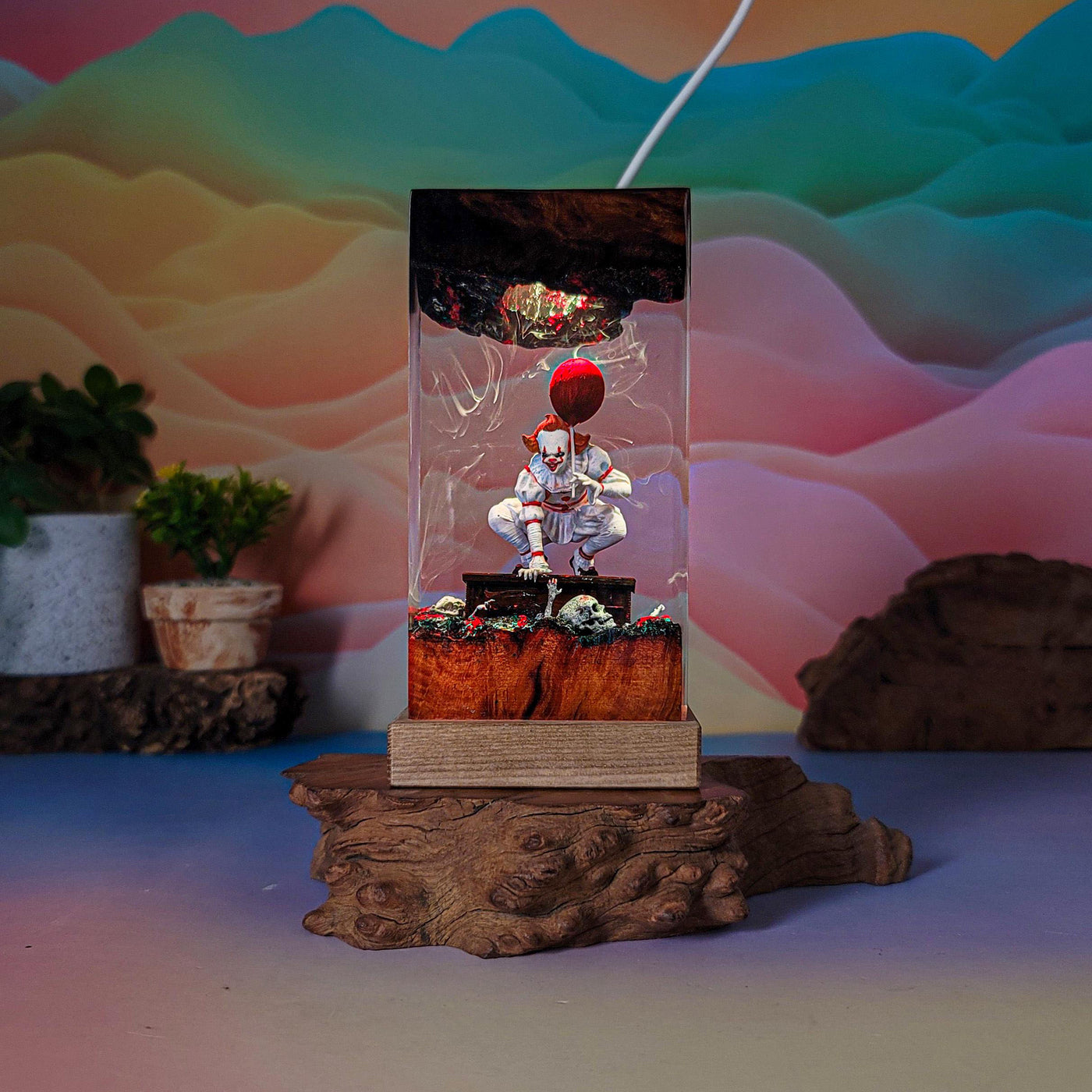 Horror Clown Resin Lamp