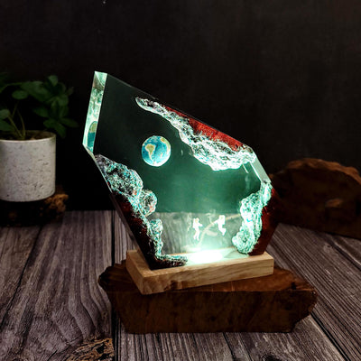 Earth and Space Scene Resin Lamp
