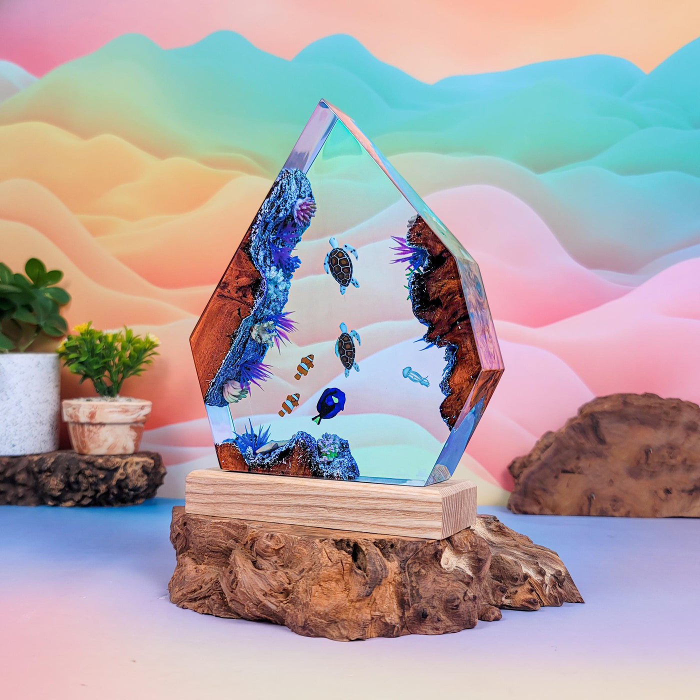 Turtle Ocean Resin Lamp