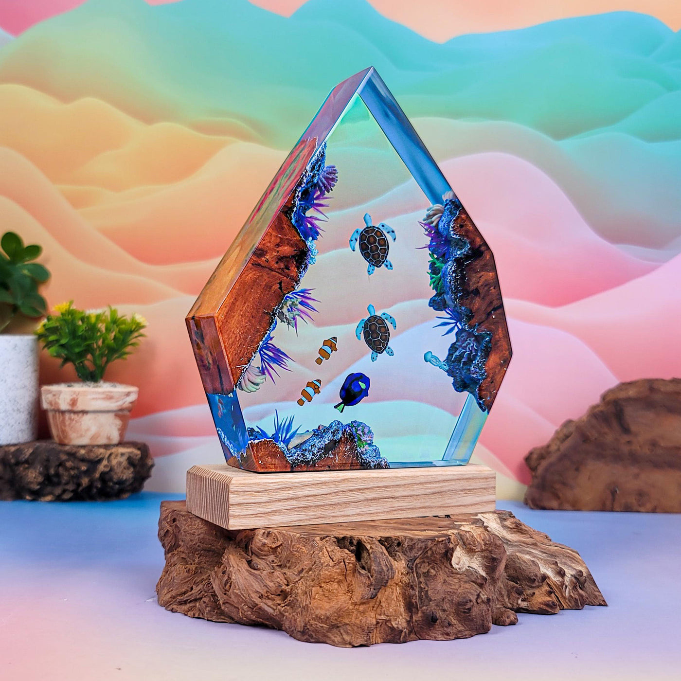 Turtle Ocean Resin Lamp