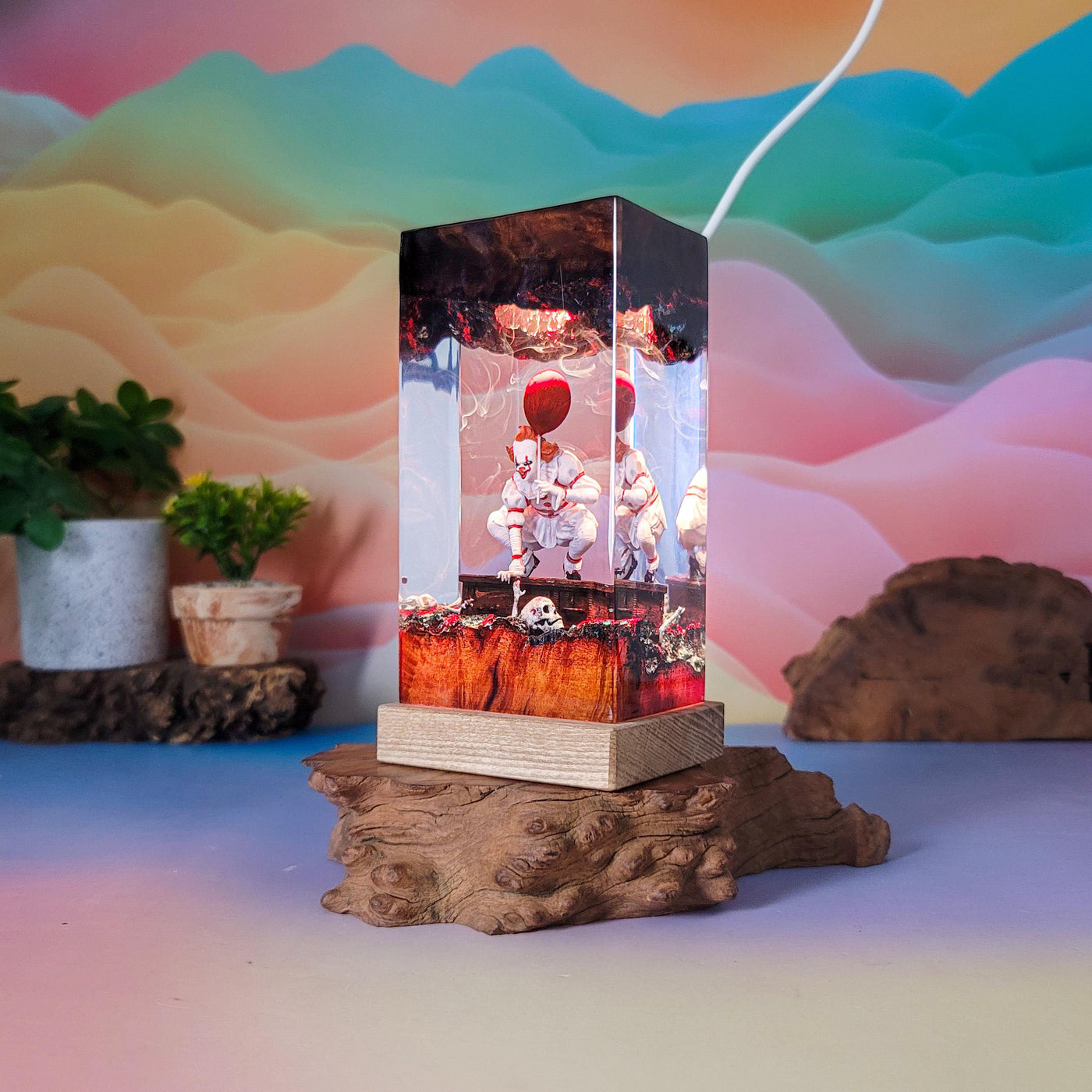 Horror Clown Resin Lamp