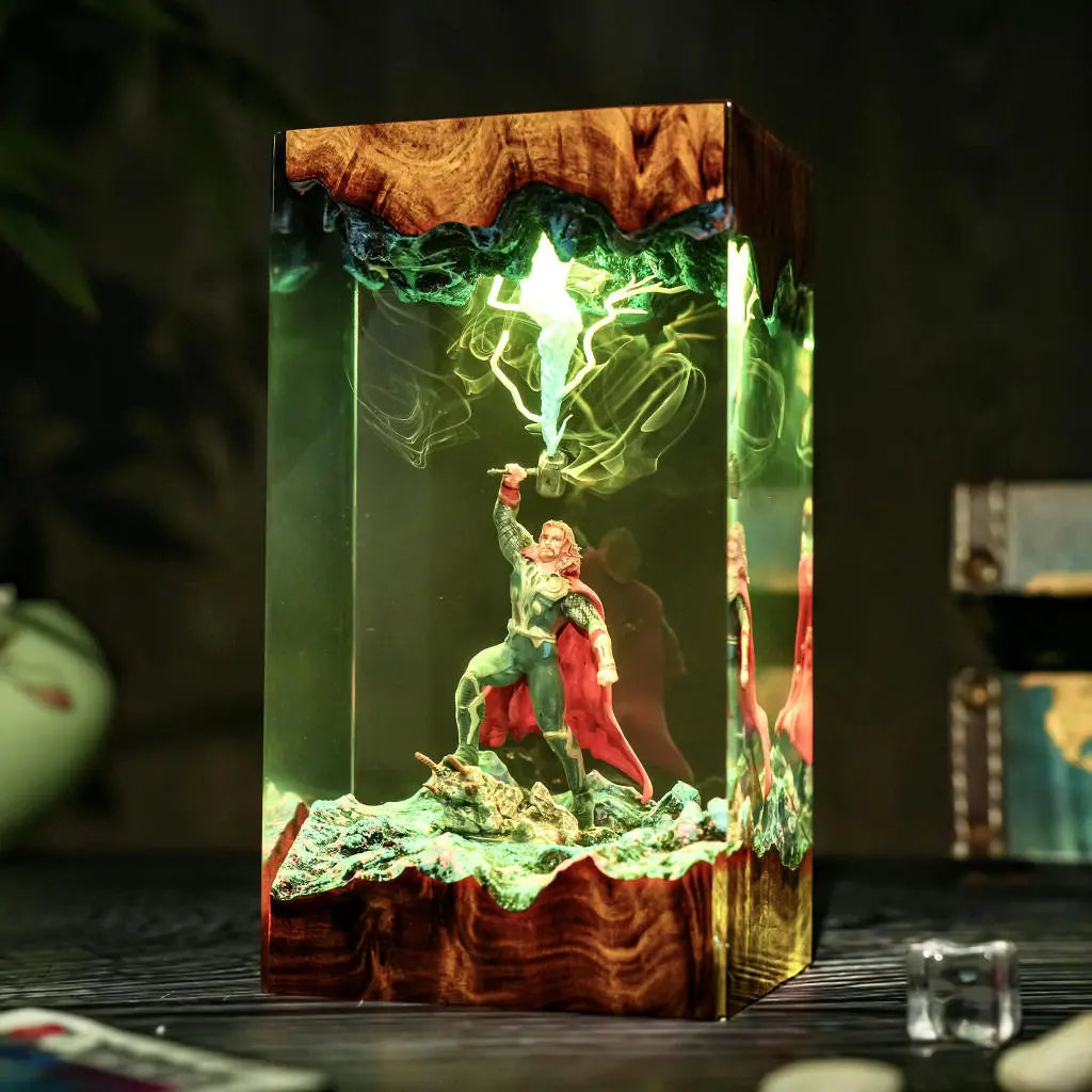 Thor Lightning Thunder Marvel Super Heroes Resin Lamp