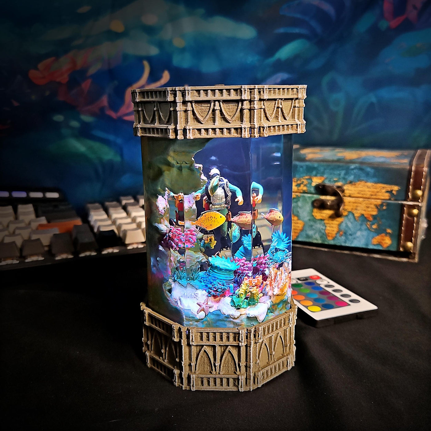 Scuba Diver Ocean Diorama Resin Lamp