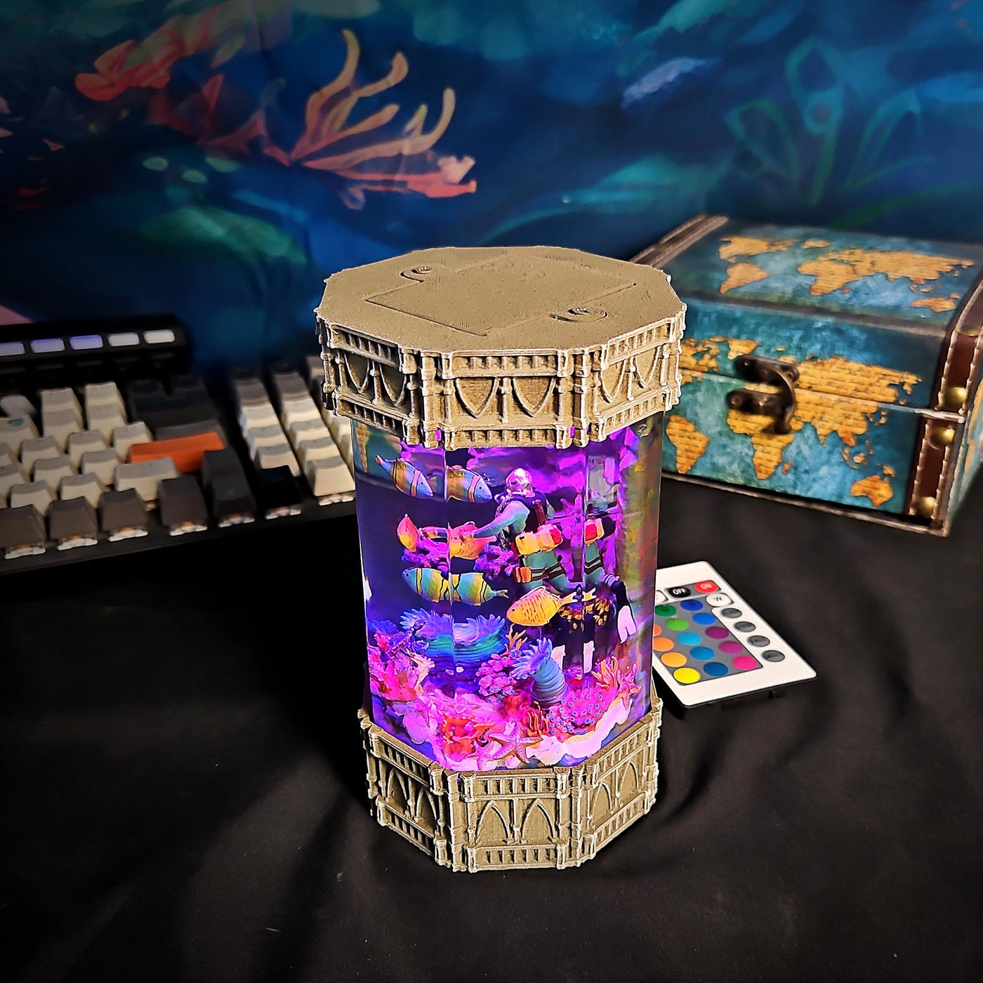 Scuba Diver Ocean Diorama Resin Lamp