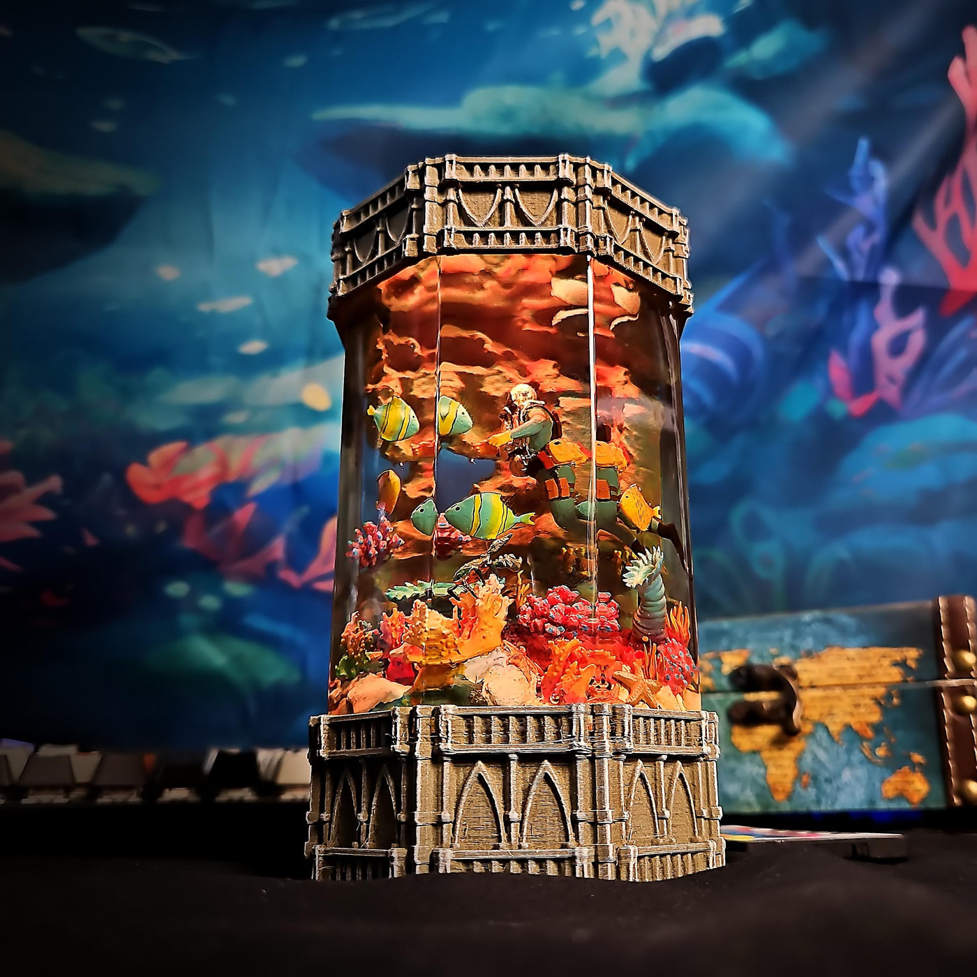 Scuba Diver Ocean Diorama Resin Lamp