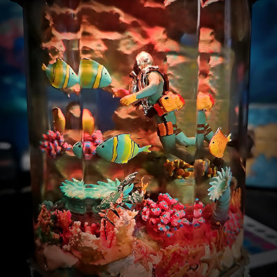 Scuba Diver Ocean Diorama Resin Lamp