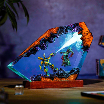Bumblebee vs Megatron Battle Transformers Resin lamp