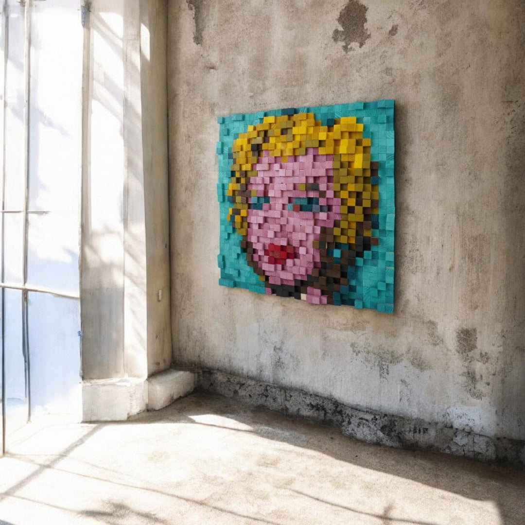 Marilyn Diptych Pixel Wood Art