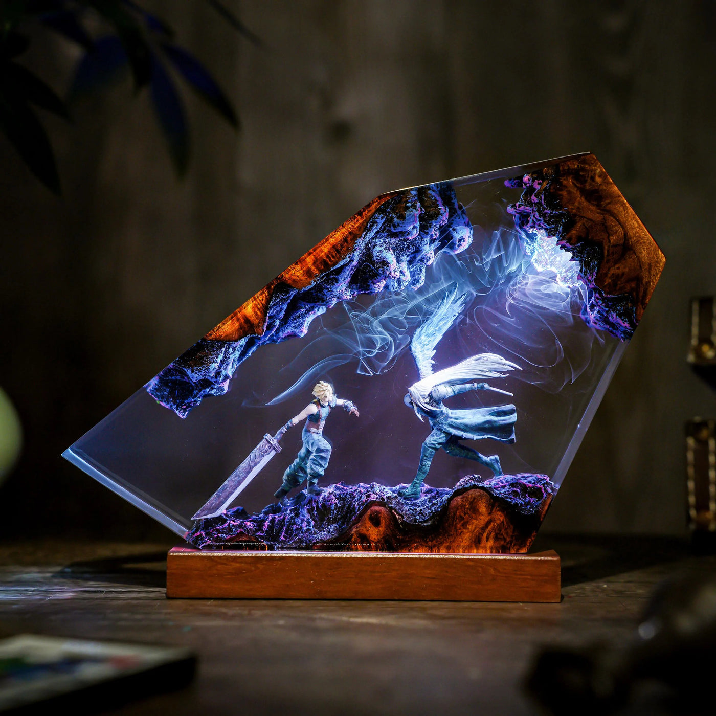 Sephiroth vs Cloud Strife Final Fantasy Resin Lamp