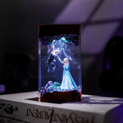 Frozen Elsa vs Spidergirl Resin Lamp