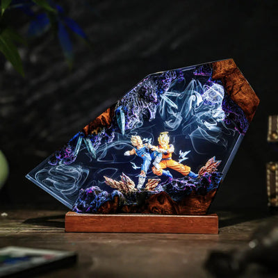 Goku vs Vegeta Fighting Dragon Ball Resin Lamp