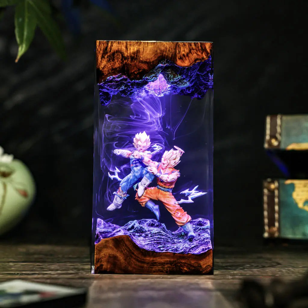 Goku vs Vegeta Fighting Dragon Ball Resin Lamp