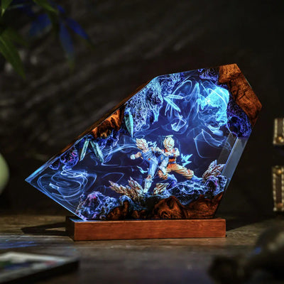 Goku vs Vegeta Fighting Dragon Ball Resin Lamp