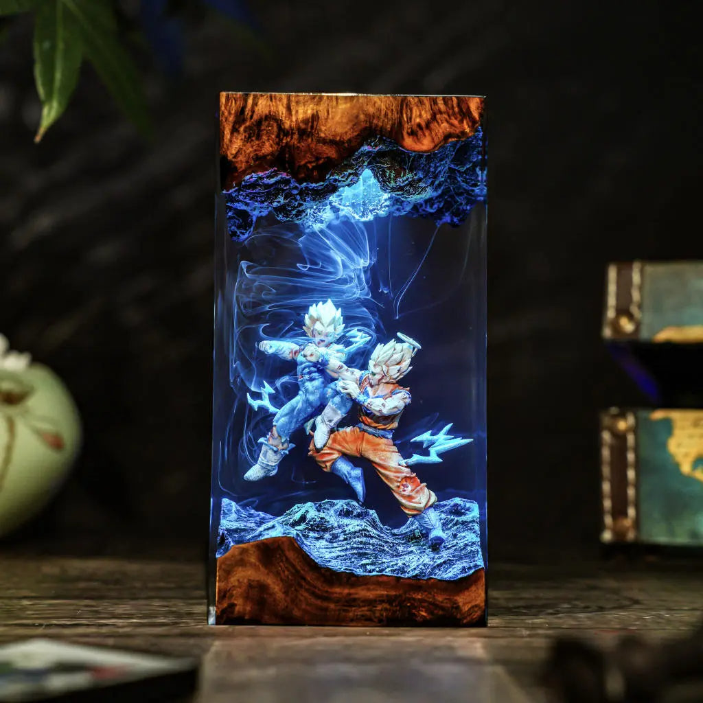 Goku vs Vegeta Fighting Dragon Ball Resin Lamp