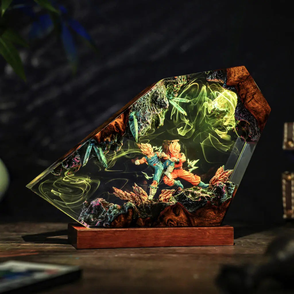 Goku vs Vegeta Fighting Dragon Ball Resin Lamp