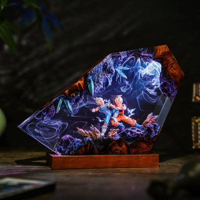 Goku vs Vegeta Fighting Dragon Ball Resin Lamp