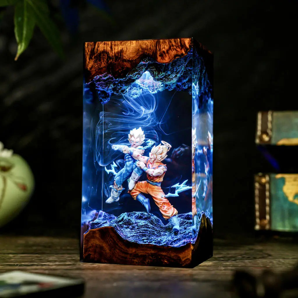 Goku vs Vegeta Fighting Dragon Ball Resin Lamp