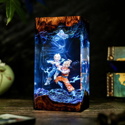 Goku vs Vegeta Fighting Dragon Ball Resin Lamp