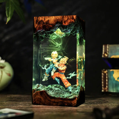 Goku vs Vegeta Fighting Dragon Ball Resin Lamp