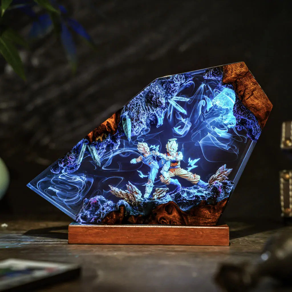 Goku vs Vegeta Fighting Dragon Ball Resin Lamp