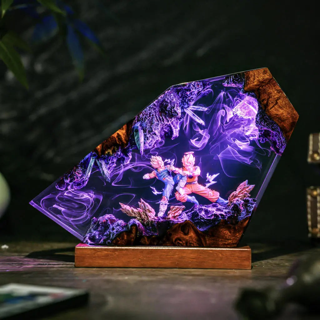 Goku vs Vegeta Fighting Dragon Ball Resin Lamp