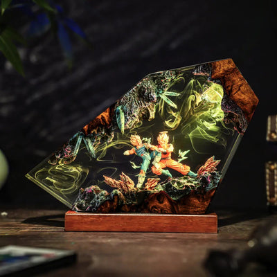 Goku vs Vegeta Fighting Dragon Ball Resin Lamp