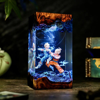 Goku vs Vegeta Fighting Dragon Ball Resin Lamp
