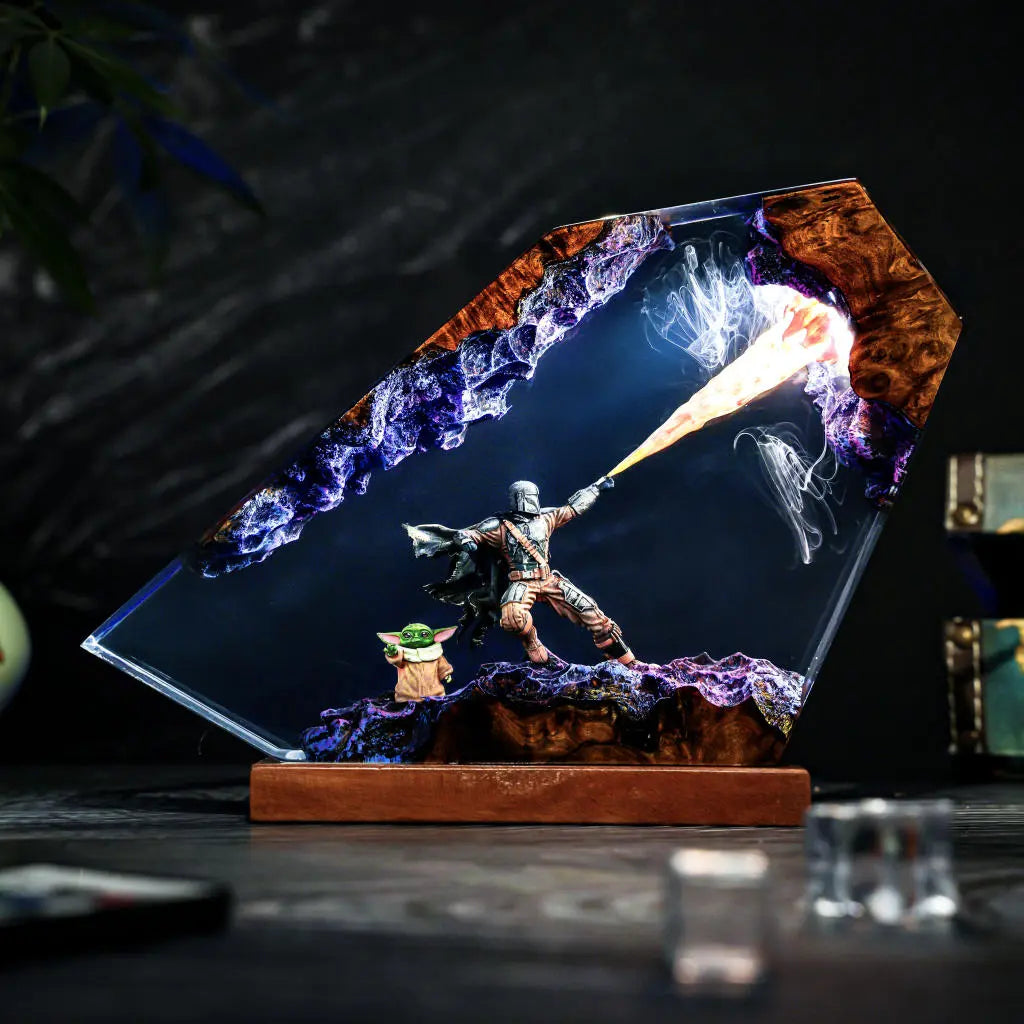Mandalorian Star Wars Resin Lamp