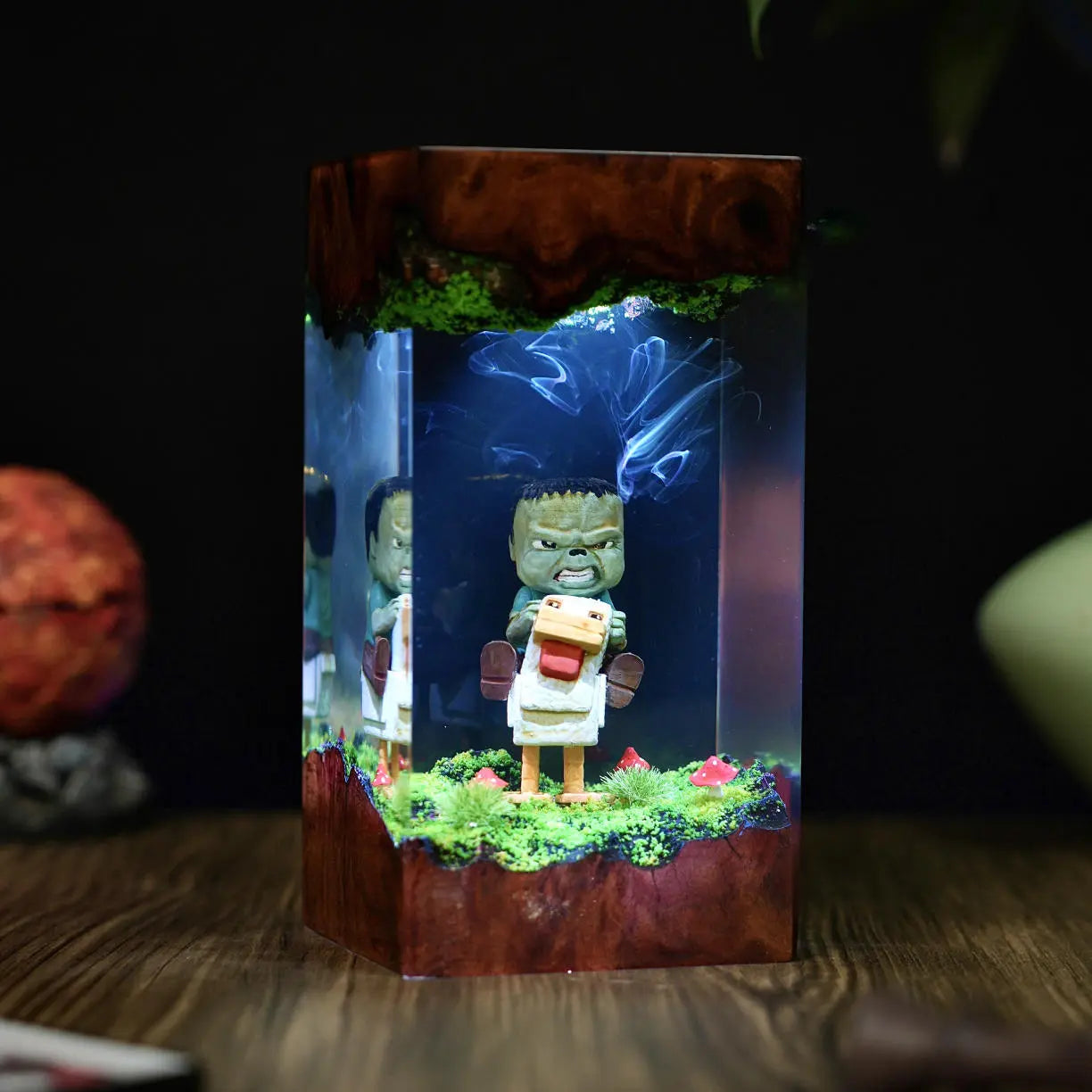 Chicken Jockey Minecraft Resin Lamp