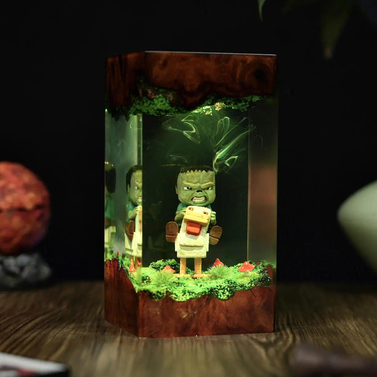 Chicken Jockey Minecraft Resin Lamp