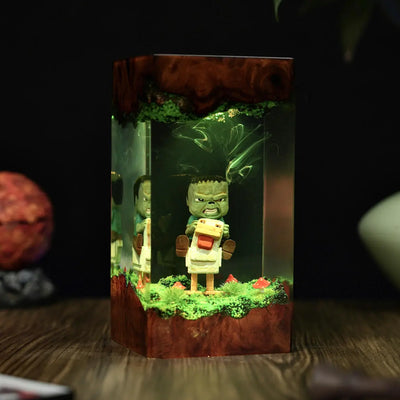 Chicken Jockey Minecraft Resin Lamp