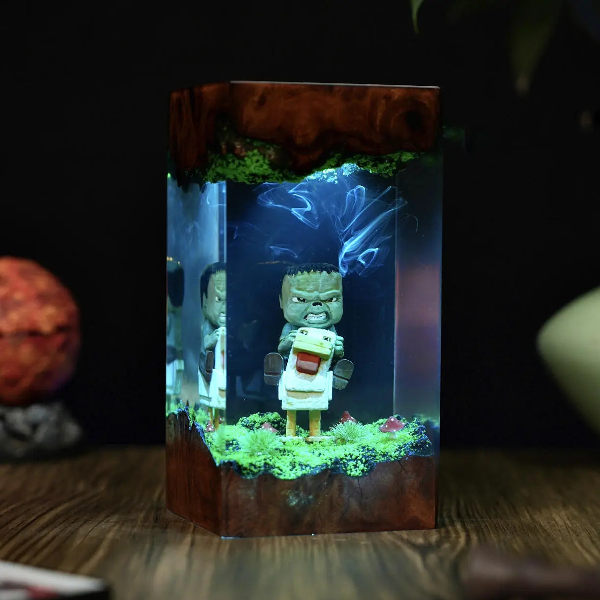 Chicken Jockey Minecraft Resin Lamp