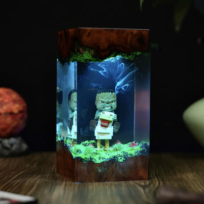 Chicken Jockey Minecraft Resin Lamp