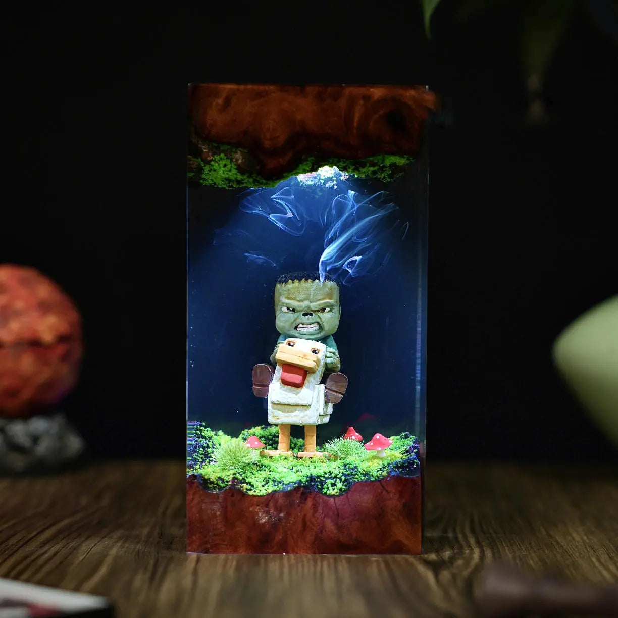 Chicken Jockey Minecraft Resin Lamp