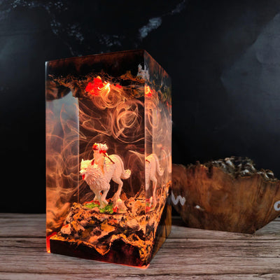 Mononoke Hime x White Wofl Epoxy Night Light